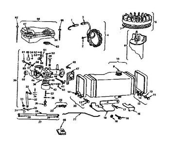 Air Cleaner And Carburetor Diagram and Parts List for 6HFB 0633-01 - 0633-01 Briggs and Stratton Engine